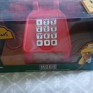 The Simpsons Classic Red Electronic Moe's Tavern Telephone + Lights & Sounds NEW